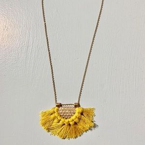 Yellow tassel necklace
